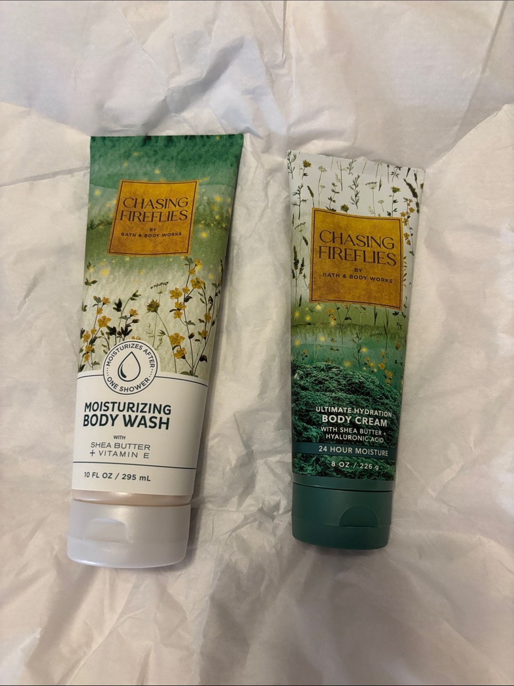 Bath & Body Works Chasing Fireflies Moisturizing Body Wash & Body Cream - Green